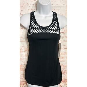 90 Degree By Reflex Black Mesh Tank Top Sz XS Racer-Back Moisture Wick Athletic